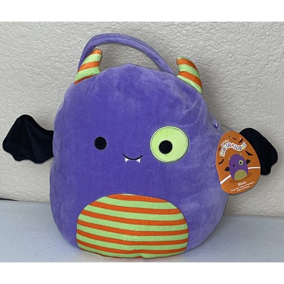 Squishmallows Blaze The Bat Treat Pail Purple Monster NWT Halloween 2022 RARE